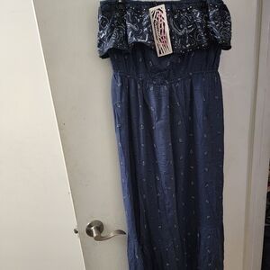 NWT MAXI DRESS STRAPLESS SIZE XL BANDANA PRINT BY PINK CATTLELAC